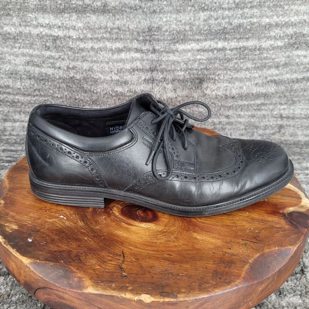 Rockport Hydro Shield Essential Shoes Black Lace Up Leather Sz 10.5‎